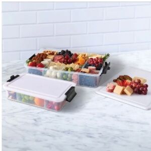 NEW Sabatier Snacklebox Snack Storage Set with Cutting Board Lids